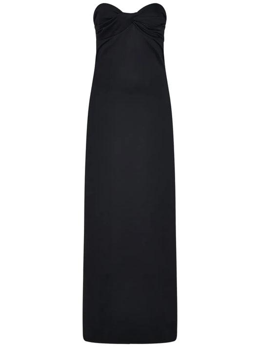 Twist-Detail Strapless Maxi Dress