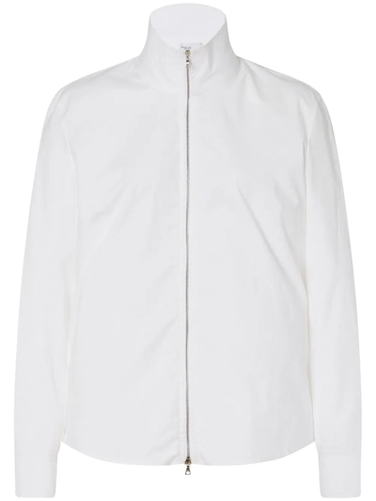 High-Neck Zip-Up Shirt
