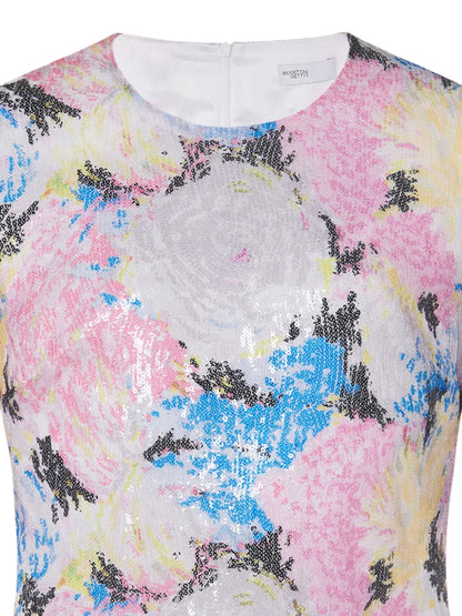 Floral-Print Sequin-Embellished T-Shirt