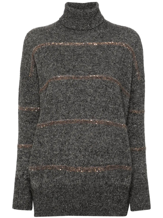 Sequin-Embellished Knitted Jumper
