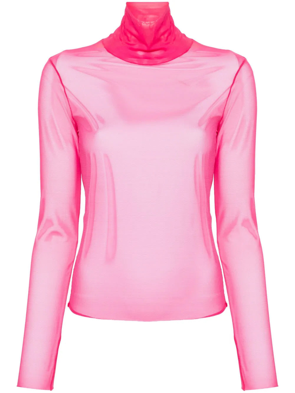 Roll-Neck Mesh T-Shirt