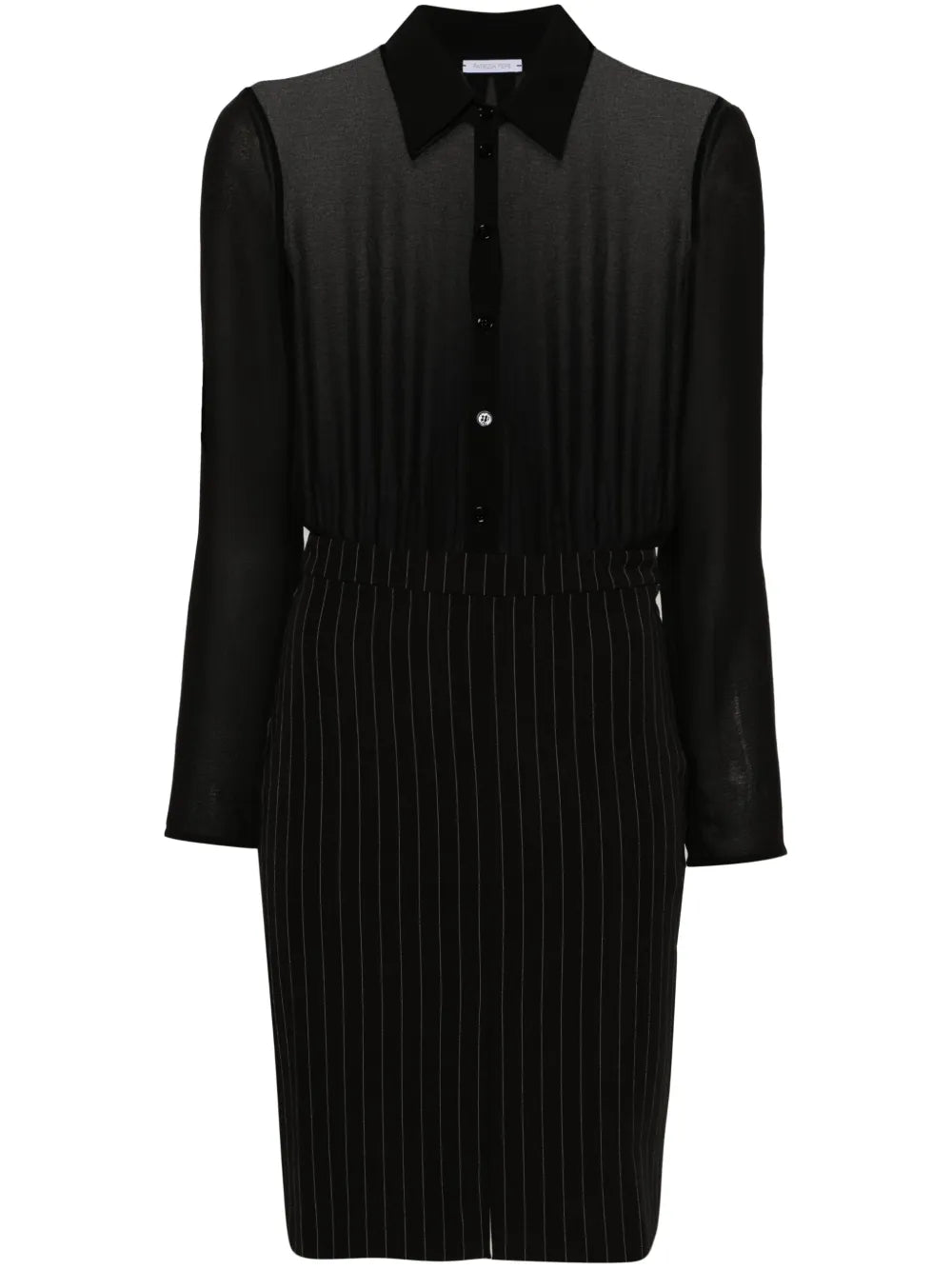 Pinstriped Midi Shirt Dress