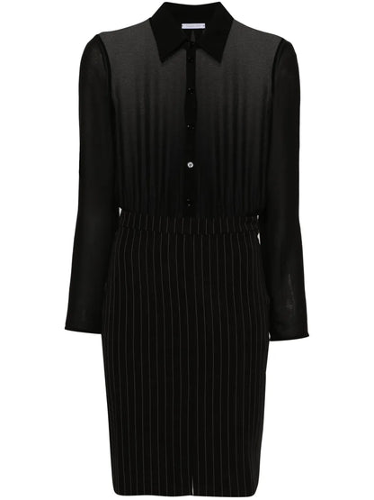 Pinstriped Midi Shirt Dress