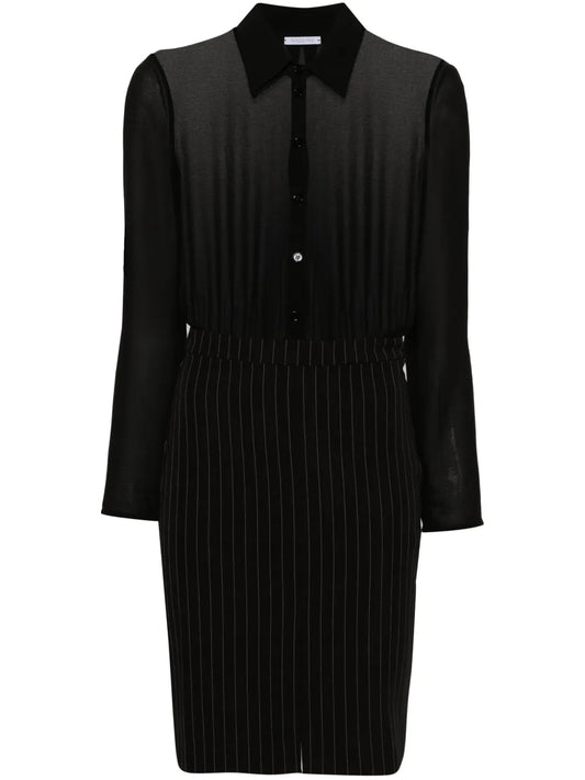 Pinstriped Midi Shirt Dress