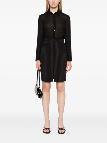 Pinstriped Midi Shirt Dress