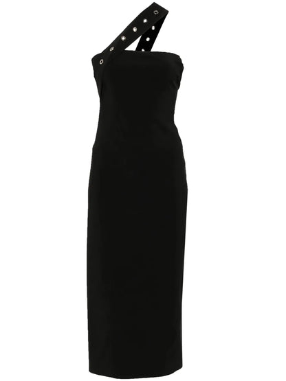 Eyelet-Detail Midi Dress