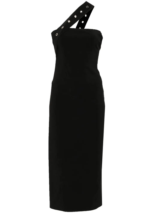 Eyelet-Detail Midi Dress