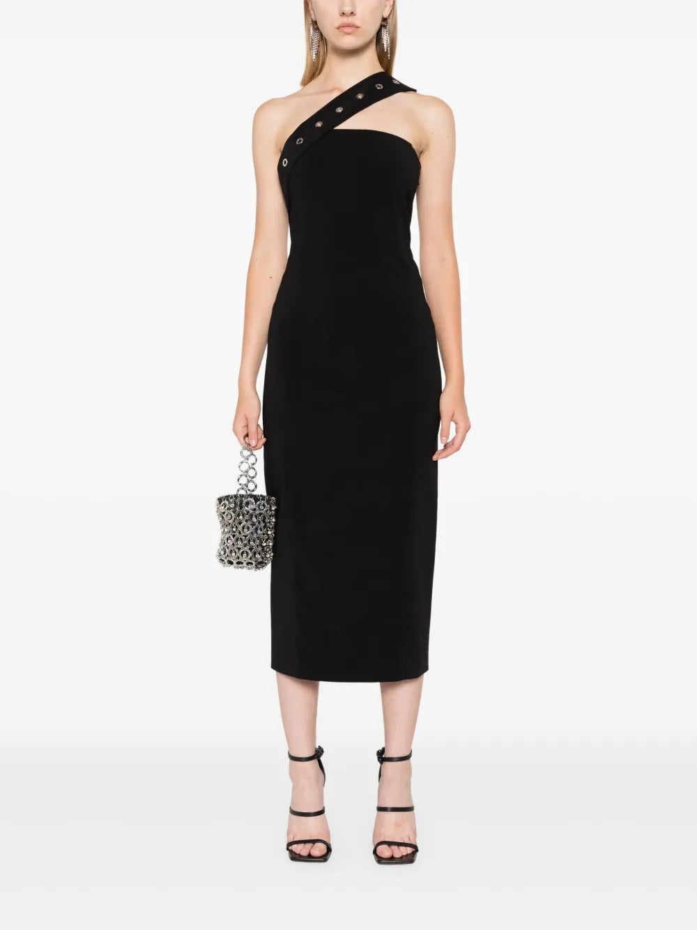 Eyelet-Detail Midi Dress