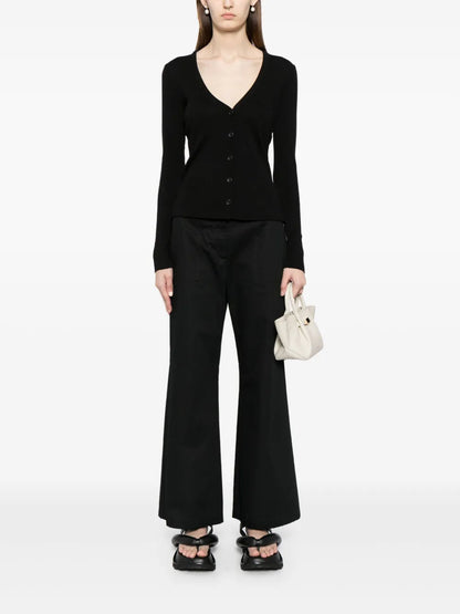 Long-Sleeve Ribbed-Knit Cardigan