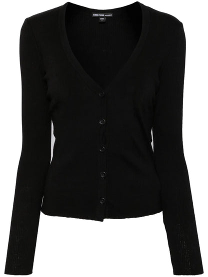 Long-Sleeve Ribbed-Knit Cardigan
