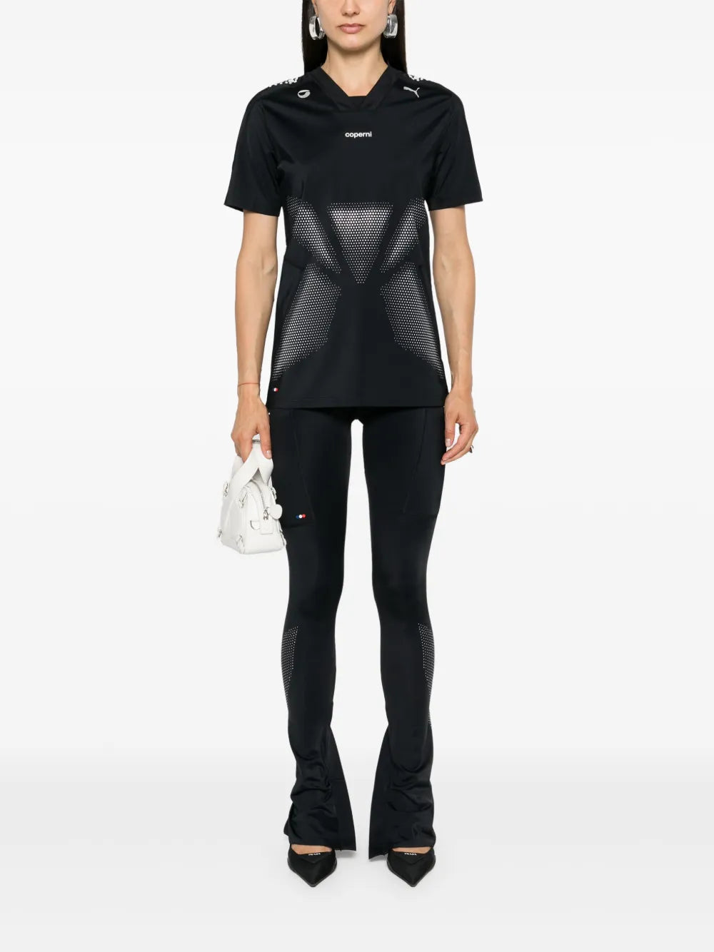 Rubberised-Logo Leggings