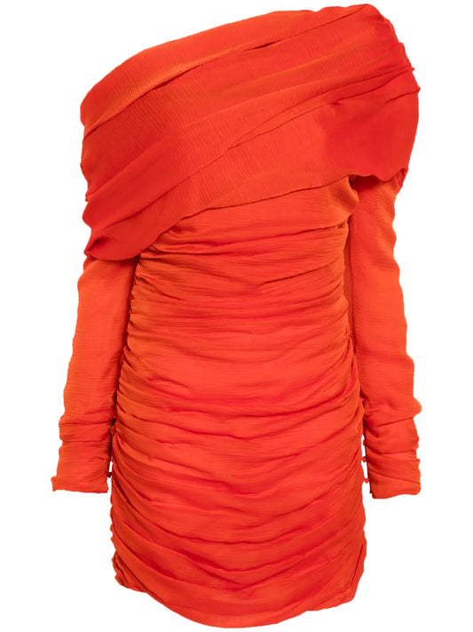 Off-Shoulder Ruched Minidress