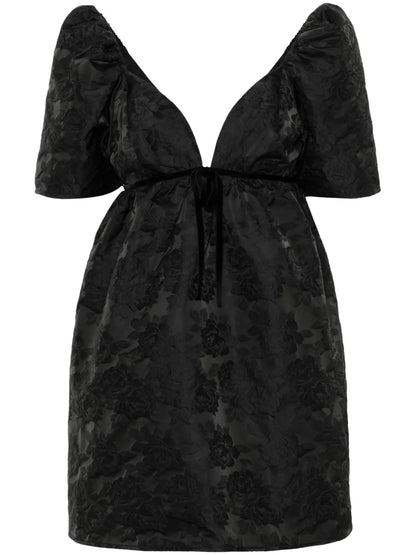Floral-Jacquard Tulip Dress