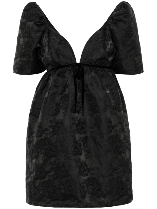 Floral-Jacquard Tulip Dress
