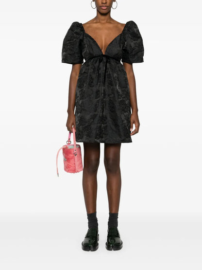 Floral-Jacquard Tulip Dress