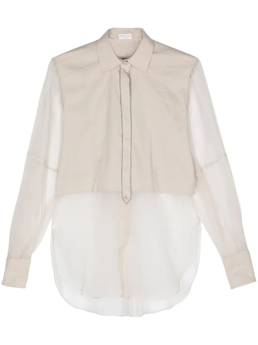 Monili-Chain Panelled Shirt