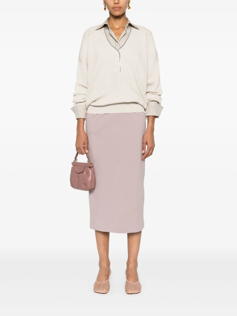 Monili-Chain Ribbed Jumper