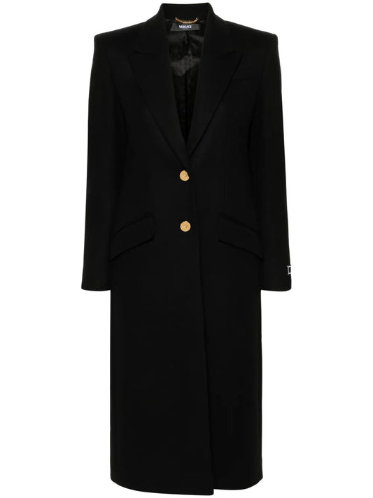 Single-Breasted Wool-Blend Coat
