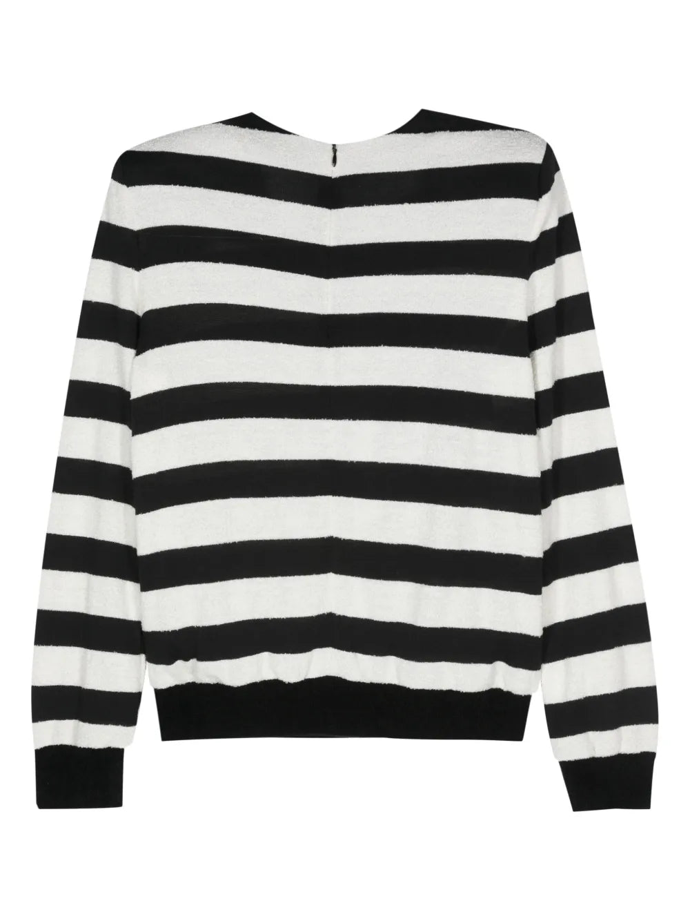 Embossed-Button Striped Jumper
