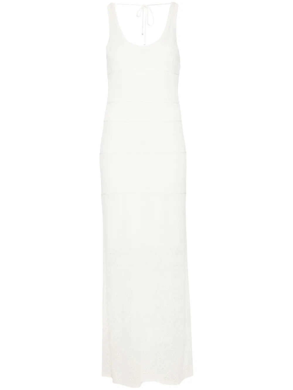 Pointelle-Knit Column Maxi Dress