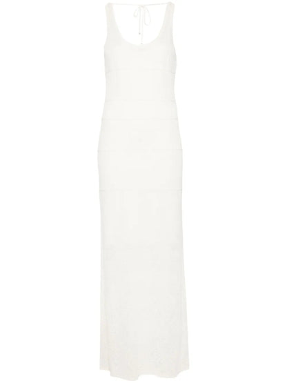 Pointelle-Knit Column Maxi Dress