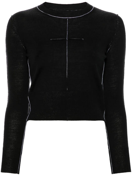 Contrast-Stitching Jumper