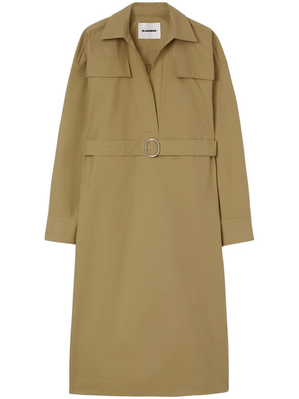Classic-Collar Cotton Dress