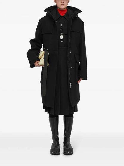 Long-Sleeve Wool Flannel Overshirt
