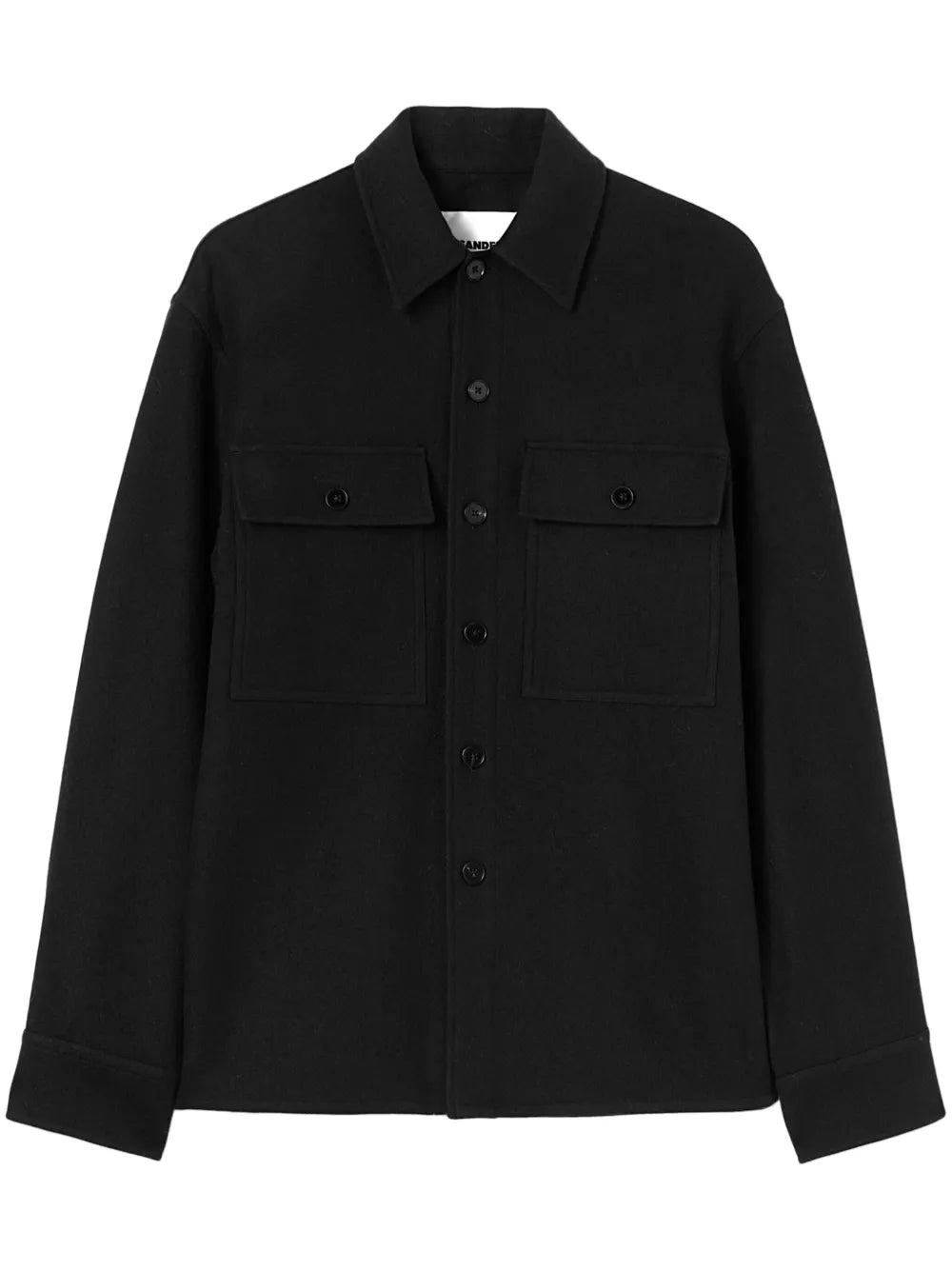 Long-Sleeve Wool Flannel Overshirt
