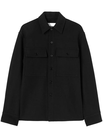 Long-Sleeve Wool Flannel Overshirt