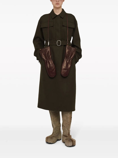 Classic-Collar Wool-Blend Dress