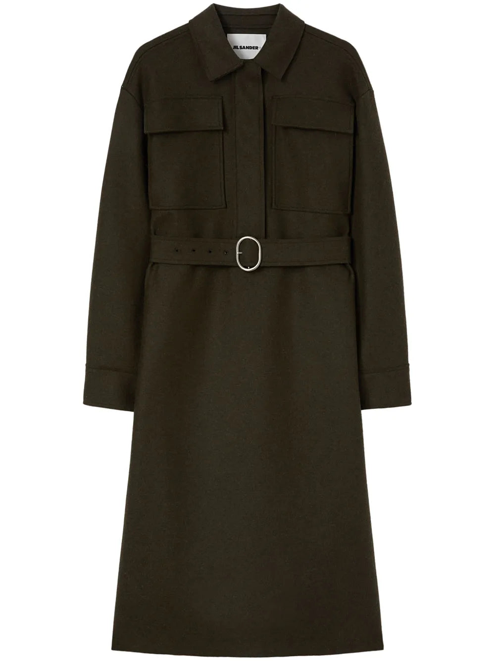 Classic-Collar Wool-Blend Dress