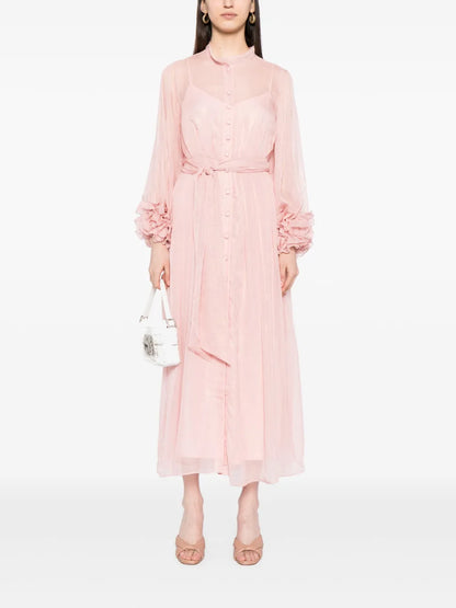 Esme Foiled-Finish Maxi Dress