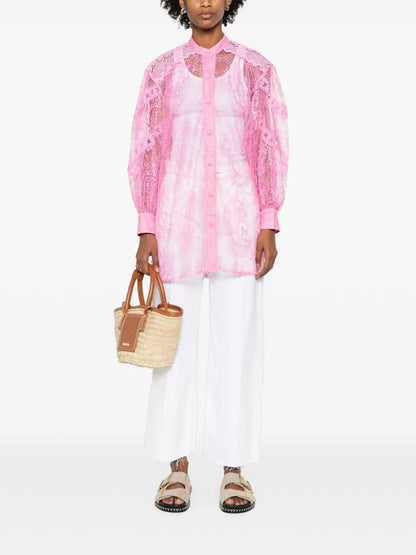 Lumie Balloon-Sleeve Lace Shirt