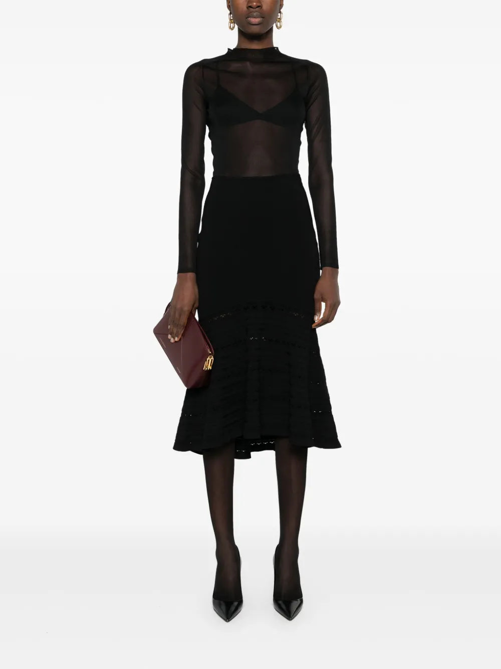Flared Midi Skirt