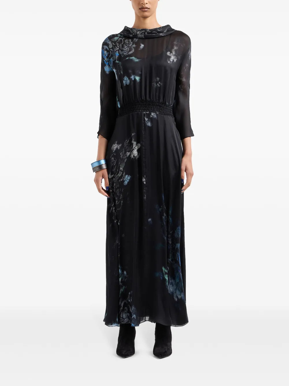 Floral-Print Silk Maxi Dress