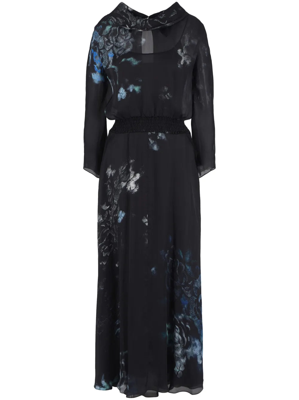 Floral-Print Silk Maxi Dress