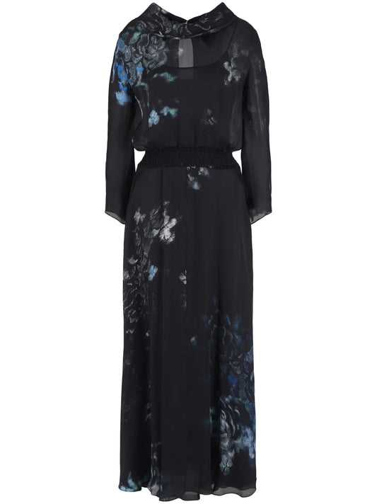 Floral-Print Silk Maxi Dress
