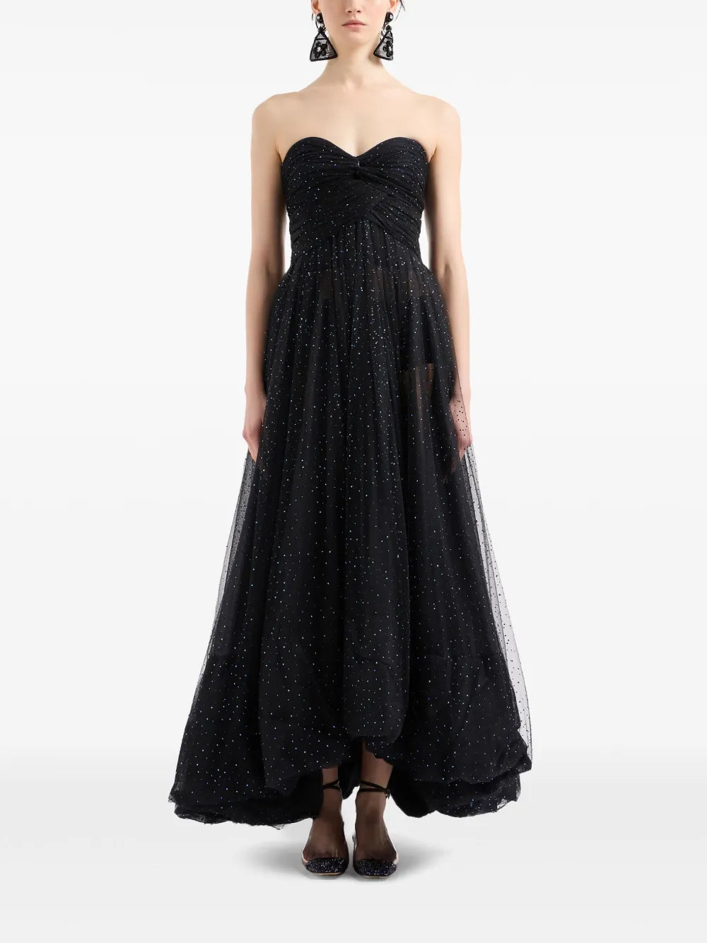 Sequin-Embellished Strapless Dress