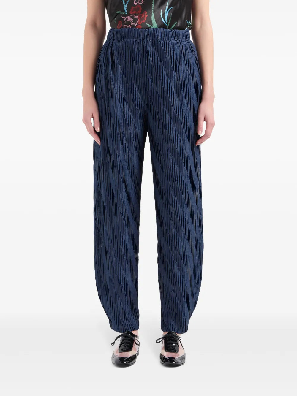 High-Waist Pleated Trousers
