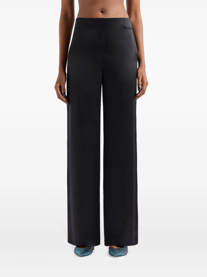 Wide-Leg Silk Trousers