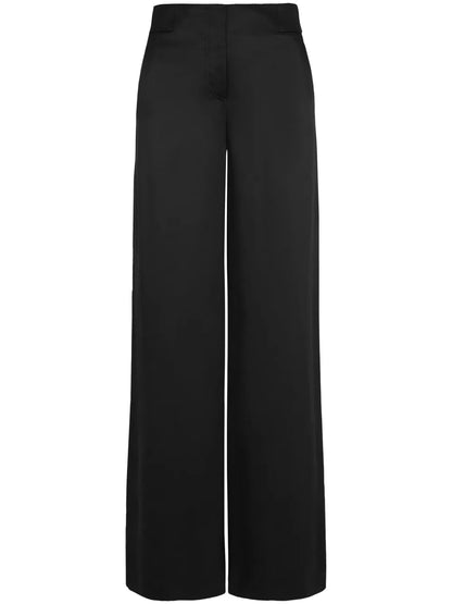 Wide-Leg Silk Trousers