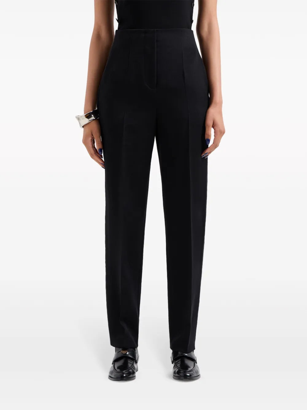 High-Waisted Wool Trousers