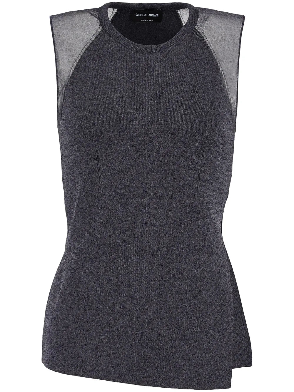 Semi-Sheer Sleeveless Knitted Top