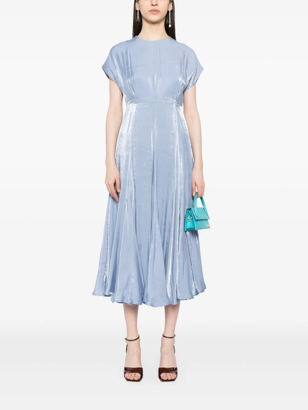 Aimee Foiled-Finish Midi Dress