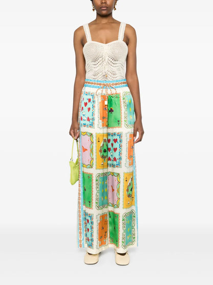 Rummy Silk Wide-Leg Trousers