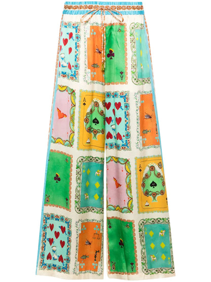 Rummy Silk Wide-Leg Trousers
