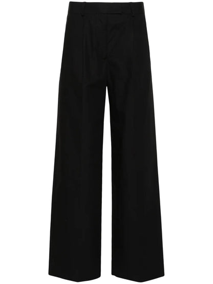 Poplin Straight-Leg Trousers