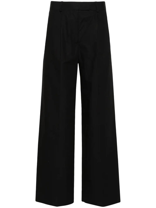 Poplin Straight-Leg Trousers