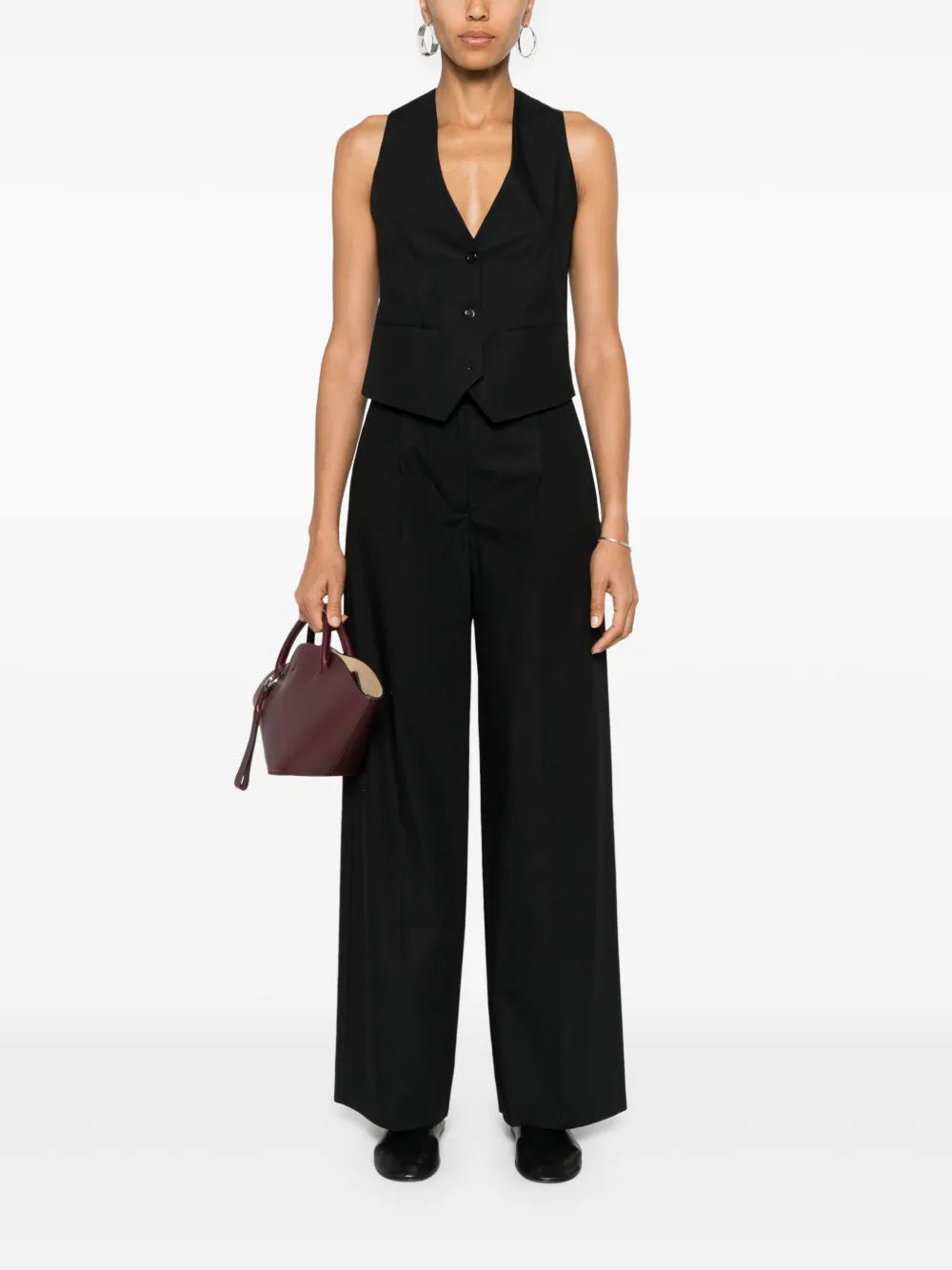 Poplin Straight-Leg Trousers